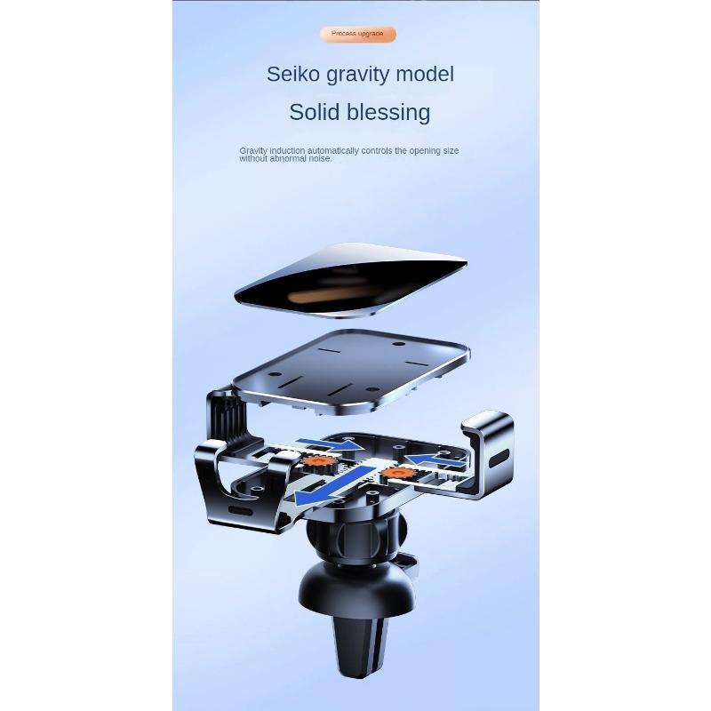 [Legering] Metall Biltelefonholder High-End Stall Car Vent Dedikert Universal Universal Navigation Holder Ny (Krok stabil stil)