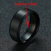 Vnox Personalisierter Ring aus Edelstahl mit abgeschrägter Kante und gebürstetem Mittelring für Männer und Frauen, schwarzer Ehering, individueller Ring mit Namen, Buchstaben und Datum