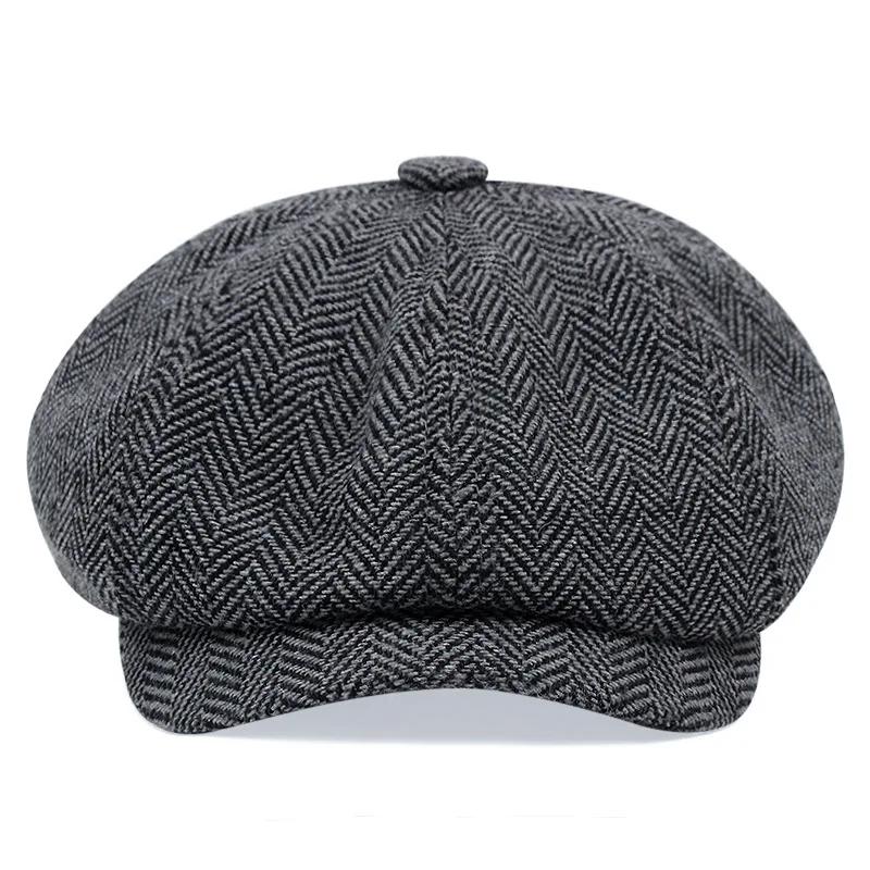 Springtime Retro British Style Newsboy Cap Men Vintage Brand New Octagonal Flat CapCotton Ascot Caps Khaki Male Spring Summer