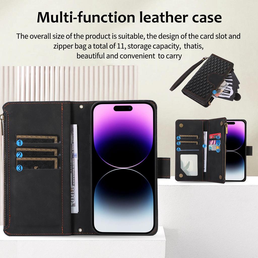 New Stylish Diamond Wallet Case for iPhone 16 - Unisex Design