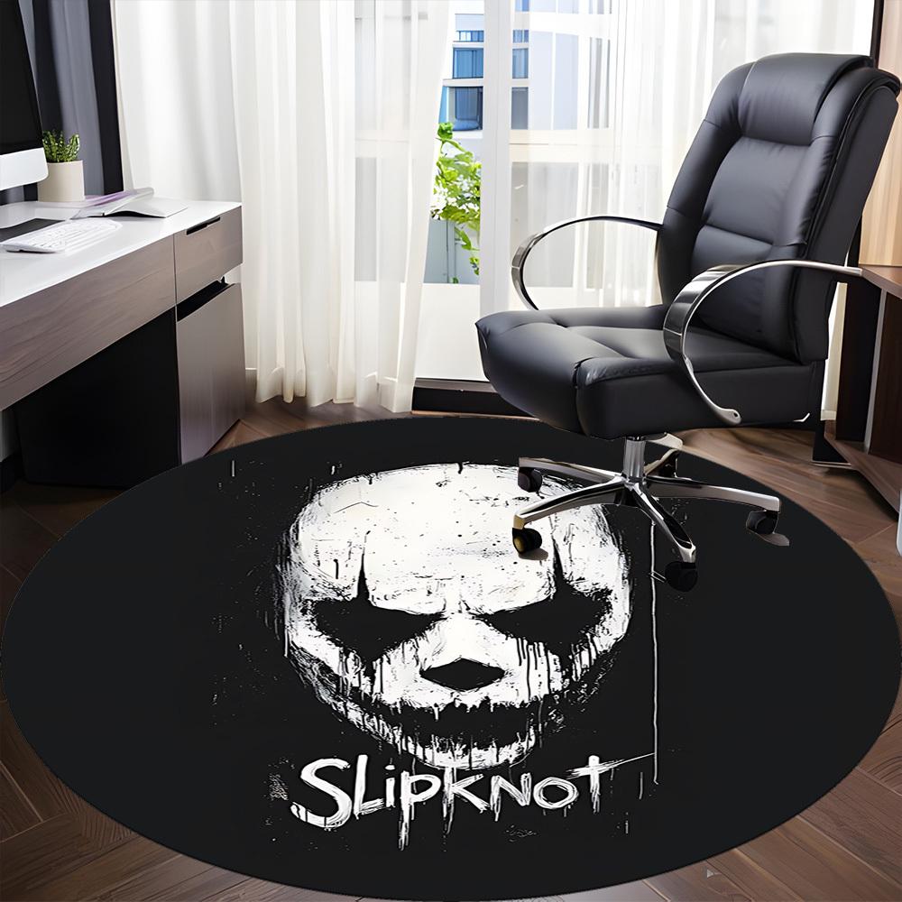 1PC Slipknot Band Logo Office Round Rug Perfect for Office Non-Slip Backing, Decorative Floor Mat yy250916010