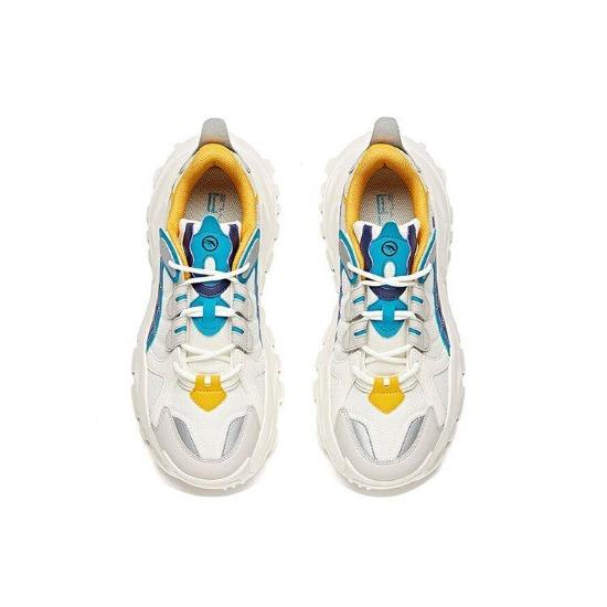 Anta Life Series Hot Retro Casual Splicing Shock Absorption Low-Top Dad Shoes Men Sneaker White Gray Blue 912028881-2