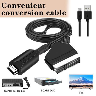 HDMI To SCART Converter Conversion Adapter Cable 1m/3.28ft Black Cord