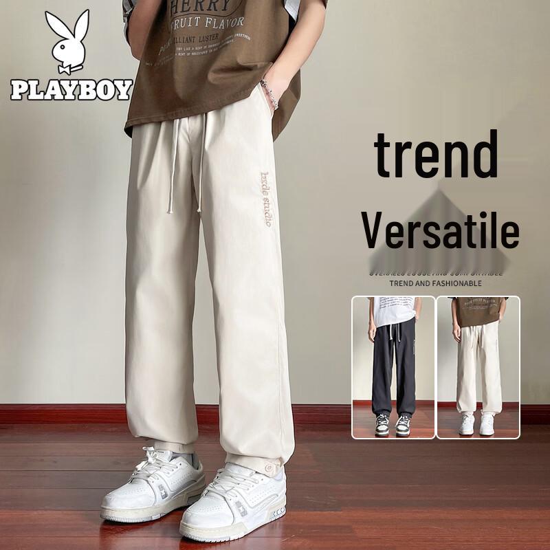 PLAYBOY Men s Straight Leg Embroidered Jogger Pants 4XL