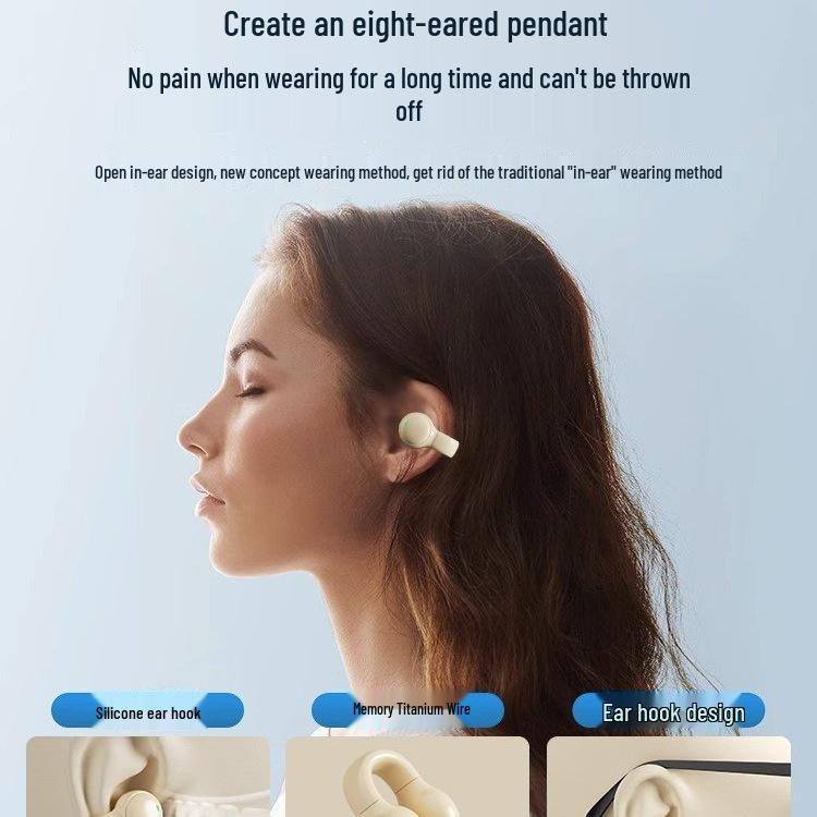 Bone Conduction Wireless Bluetooth Earbuds - 2026 Model, Ear Clip/Hooks for Men & Women Sports