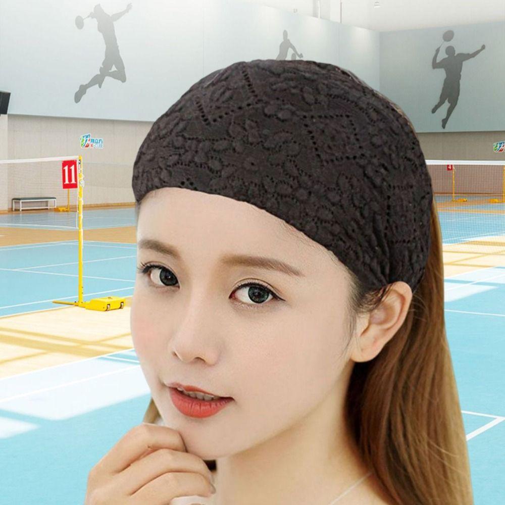 Hollow Mesh Flower Headband Non Slip Wide Side Head Wrap Sweet Lace Hairbands  Ladies