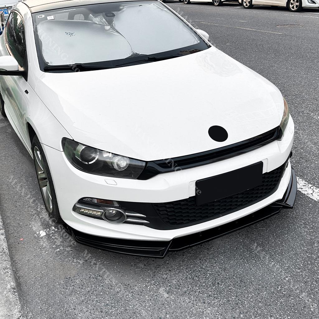 Spoiler Sottoparaurti Anteriore Per Volkswagen Scirocco MK3 R-line GTS 2008-2014 Splitter Diffusore Nero Lucido Kit Carrozzeria Extra Tuning Auto