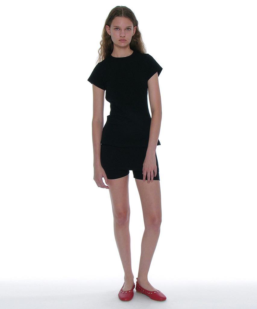 PARTIMENTO WOMEN Minimal Button-Up Medium Length Top_Black