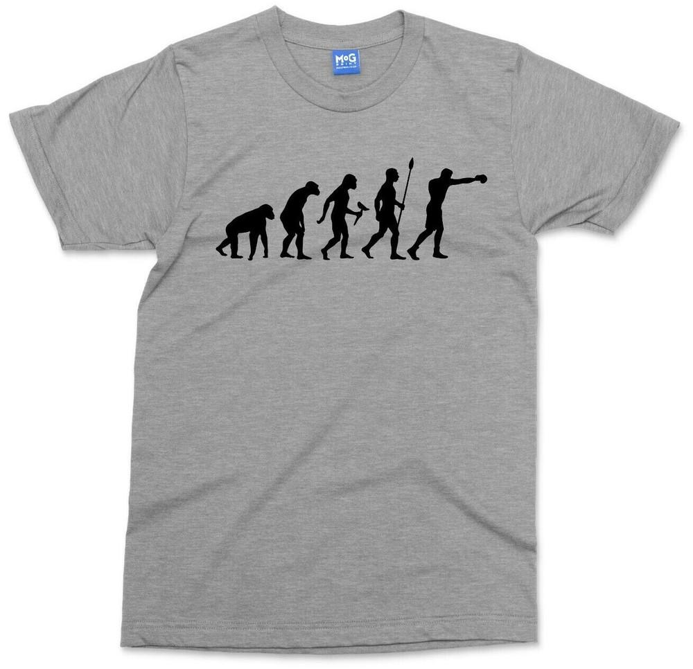 Evolution Of Boxing TShirt Funny Boxer Fan Gym Tee Combat Sports Fighting Gifts