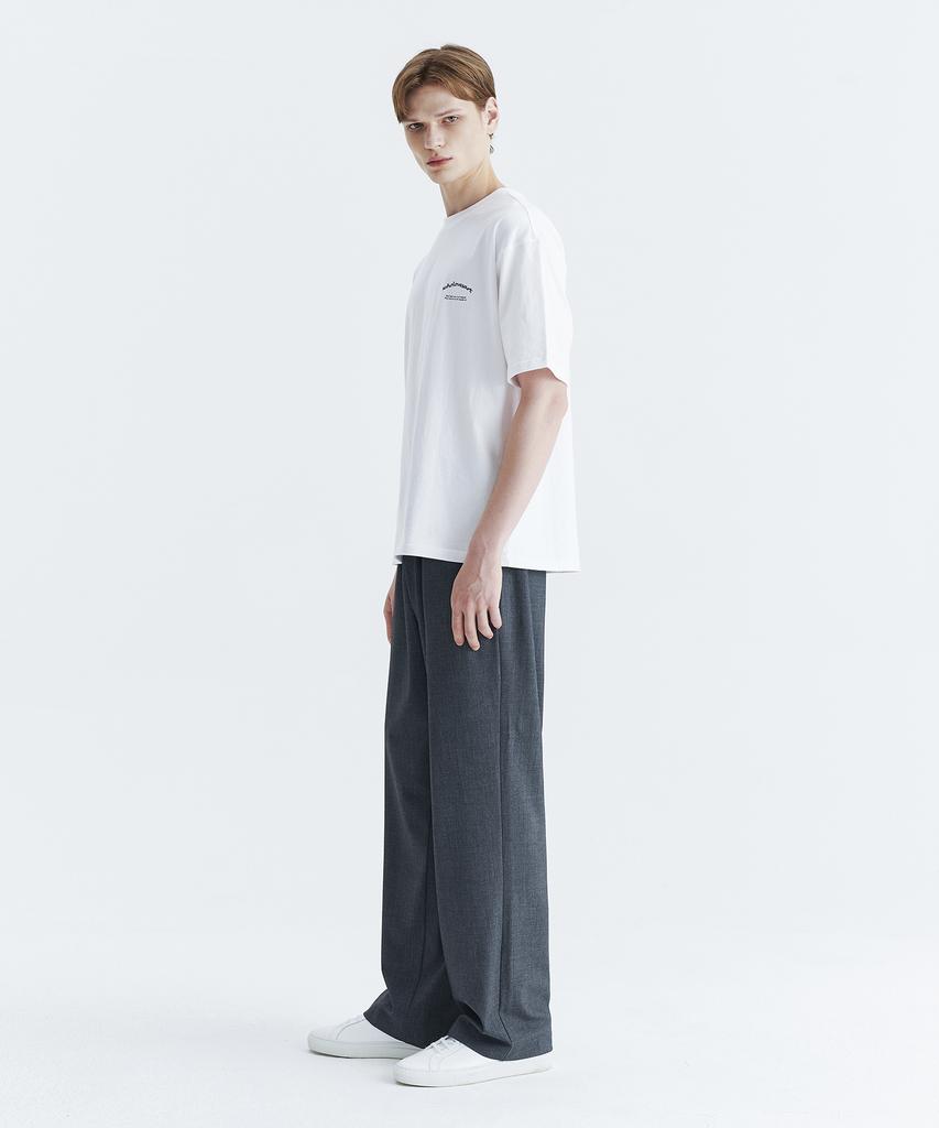 WHOLOVESART Unisex Essential Wide Elastic Waist Slacks Gray