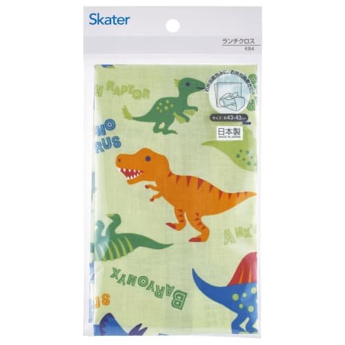 Skater Kids' Lunch Cloth, 43x43cm, Made in Japan, Dinosaur Picture, KB4-A