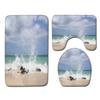 Beach View Bathroom Floor Mat Three-Piece Toilet Carpet Toilet Mat Set Door Mat Bathroom Non-Slip Mat