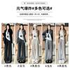 Bow glutinous rice pants women's autumn and winter new drape lazy wind mountain pants small velvet wide-leg pants