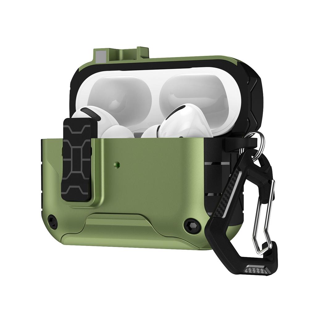 New Secure Lock Clip Earphone Case Cover for AirPods Pro 2nd Generation Shockproof Case for AirPods 4 with Phone Holder