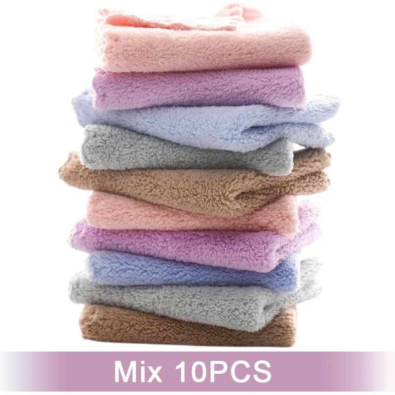 10Pcs Thickened Microfiber High-density Coral Fleece Towel Quick Dry Clean Face Soft Absorbent Towel