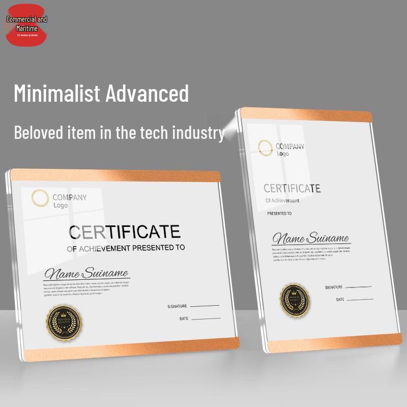 A4 & A5 Crystal Glass Certificate Frame for Awards & Photos Silver-Horizontal