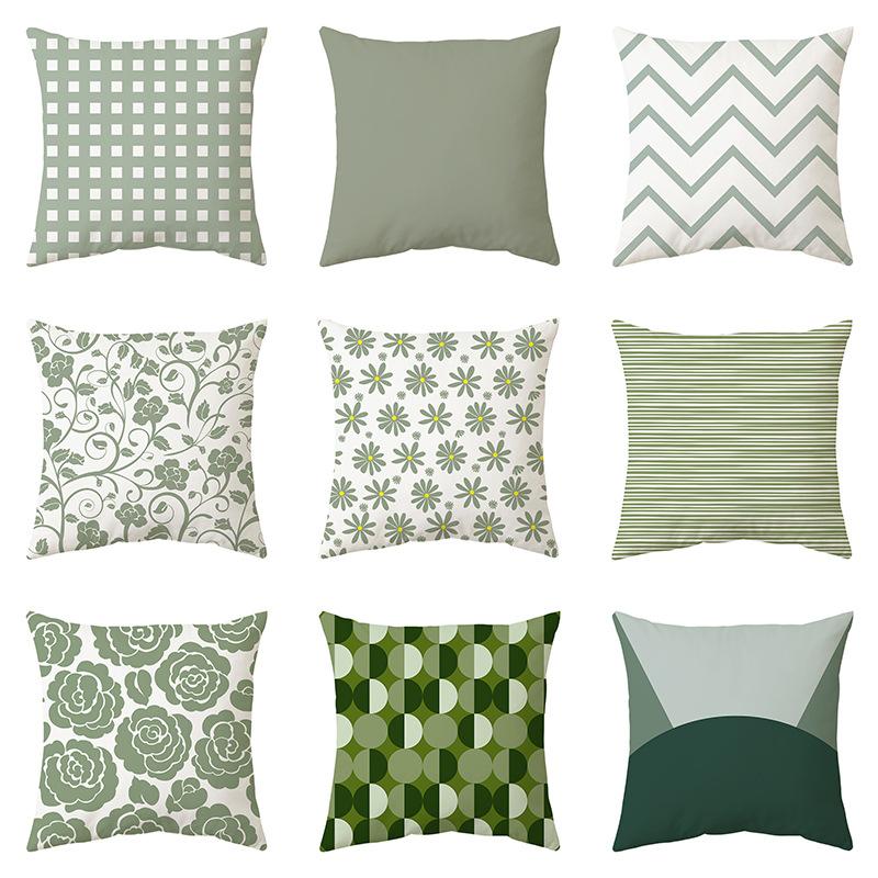 New Matcha Color Simple Cushion Pillow Geometric Backrest Super Soft Sofa Cushion Cover