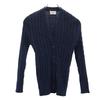 70s Vintage Long Sleeve Knit Cardigan M Navy System Women Used