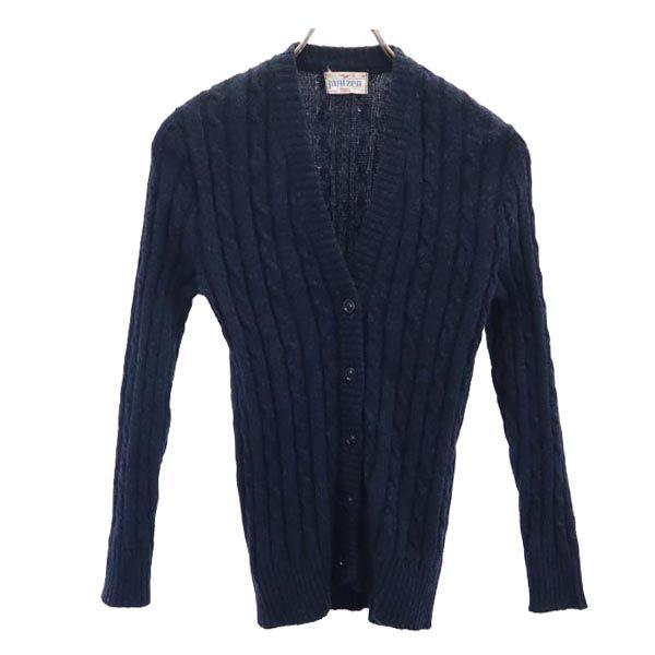 

Jantzen Винтажный вязаный кардиган с длинным рукавом 70-х годов M Темно-синий система Женский Б/У