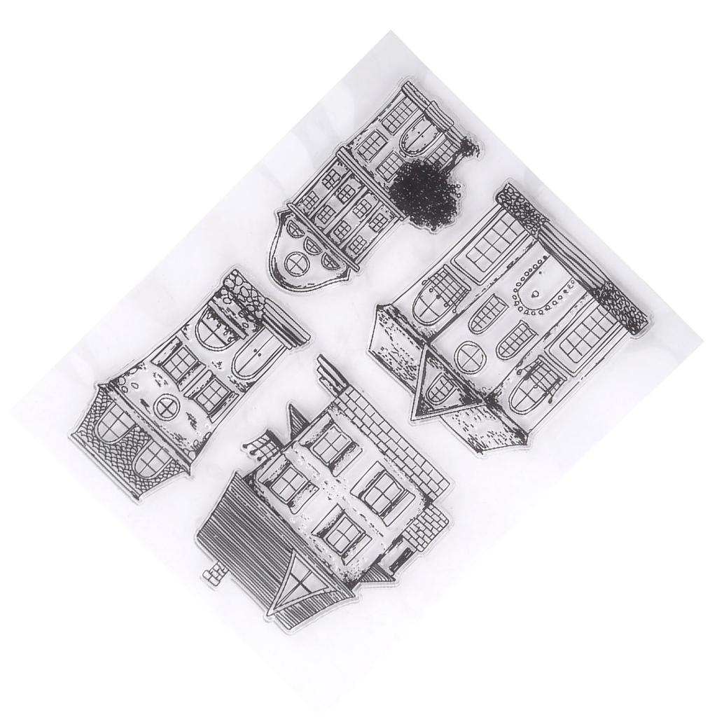 Scrapbook Photo Cards Rubber Stamp Clear Transparent Stamps House