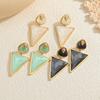 18K Gold Geometric Triangle Earrings: Fashionable & Simple Stainless Steel Design for Women