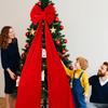 Christmas Tree Topper Decorative Bow Tie for Christmas Holiday Decoration Ribbon Hanging Bows Indoor Outdoor Festive Atmosphere Gift