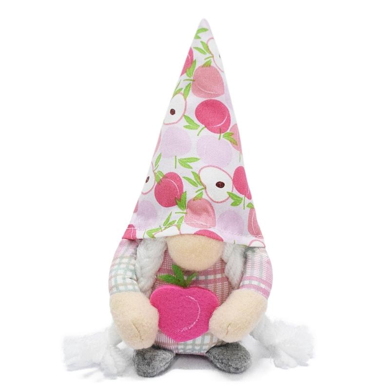 Peachs/Check Shaped Gnome Doll Lovely Holiday Decorations Festival Faceless Dwarfs Figurinees Rudolphs Ornament for Kids