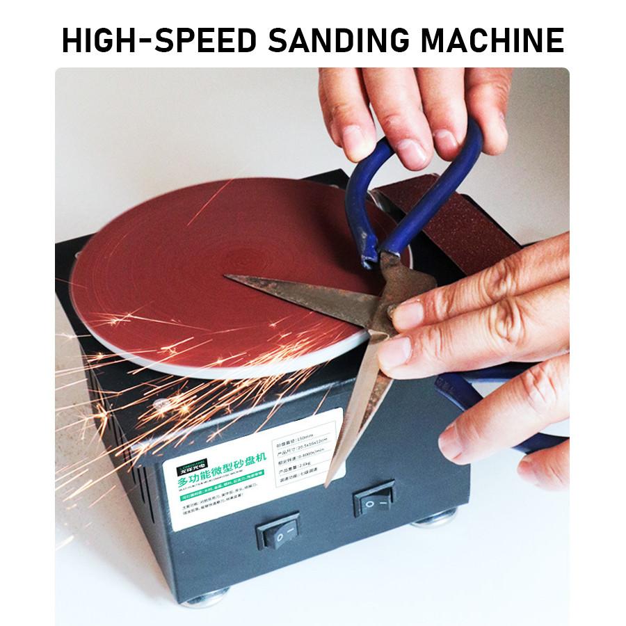 High Speed Sanding Disc Machine Knife Sharpener Multifunctional Electric Belt Sander Benchtop Grinding Polishing Machine