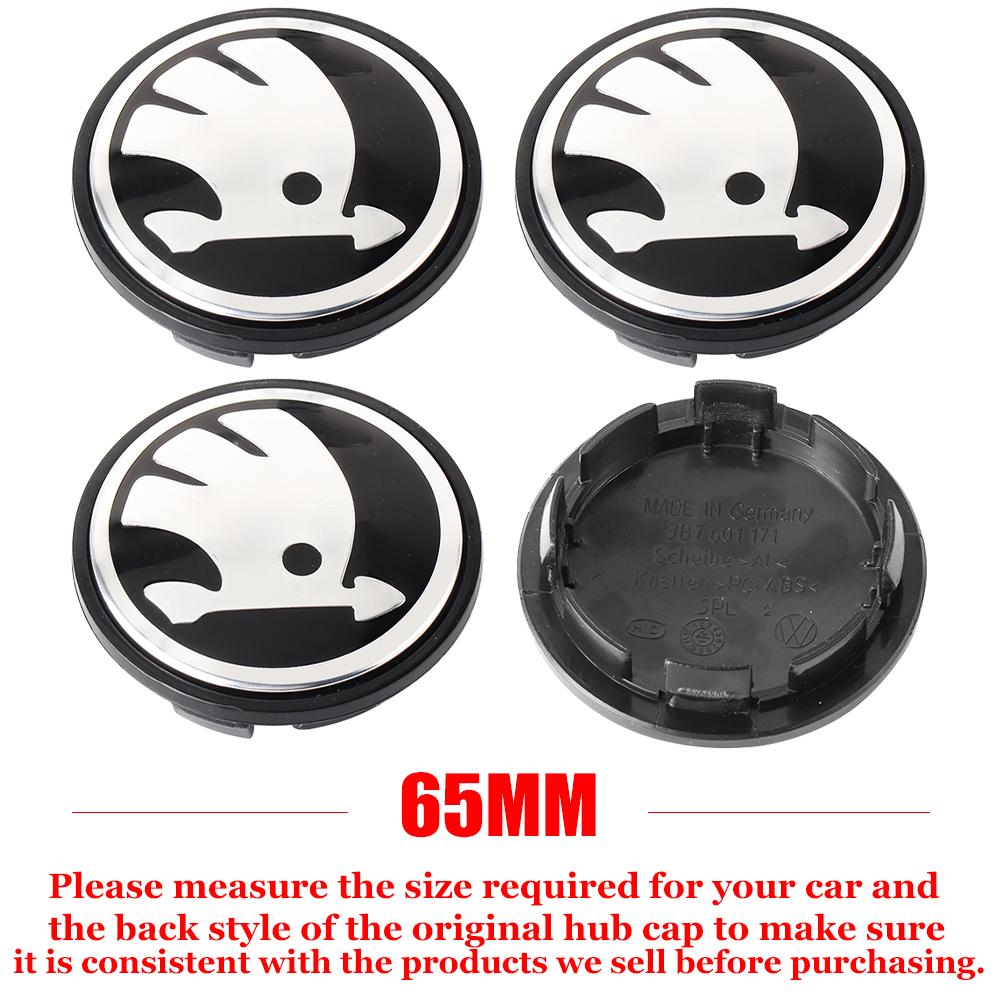 2025 Hot 4pcs 55mm 65mm Car Original Wheel Center Covers Hub Caps Emblem Replacement Auto Modification Accessories for Skoda Bad