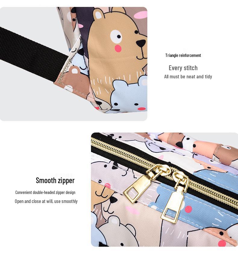 2025 Stylowy Nadruk Duża Pojemność Podwójny Plecak i Torba na Ramię dla Mam