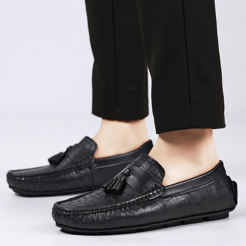 2025 Mocasines Tassel Loafers Shoes For Men Male Boat Shoes Leather Man Moccasins Mens Driving Shoes Casual Shoe Slip On Flats
