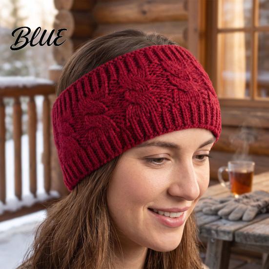 Cold Weather Ear Protection Winter Knitted Headband for Women Soft Fleece Lined Thermal Hair Outdoor Sports Warmer Band Thickened Plush Elastic Band