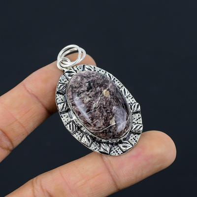 Friendship Day Sale Sterling Silver Natural Charoite Handcrafted Pendant Jewelry