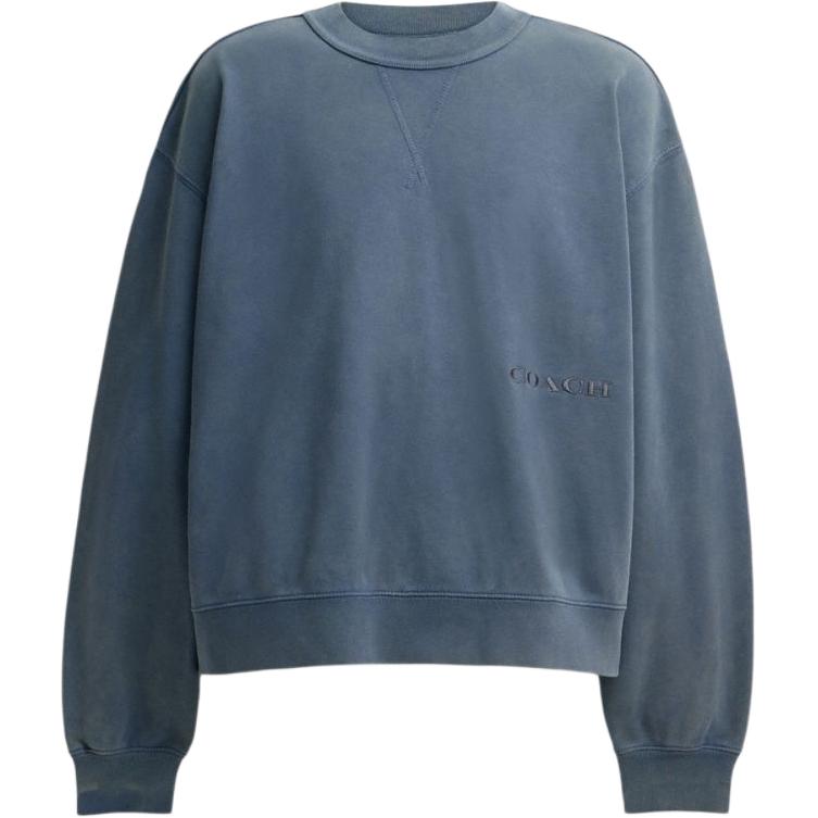 

Coach FW24 Dyed Crewneck Sweatshirt Men Sweatshirt Navy-Blue CU464-B5H S