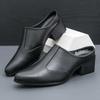 Fashion Men Half Dragged Leather Shoes British One Step Casual Comfortable Fashion Leather Shoes Men Business Brand Shoes Size 38-46