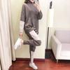 2pcs/set  Two Piece Set Pullover Sweater Tracksuit Women  Irregular Hem Sweater +High Waist Knit Pants  2 Piece Set Women Winter Outfits