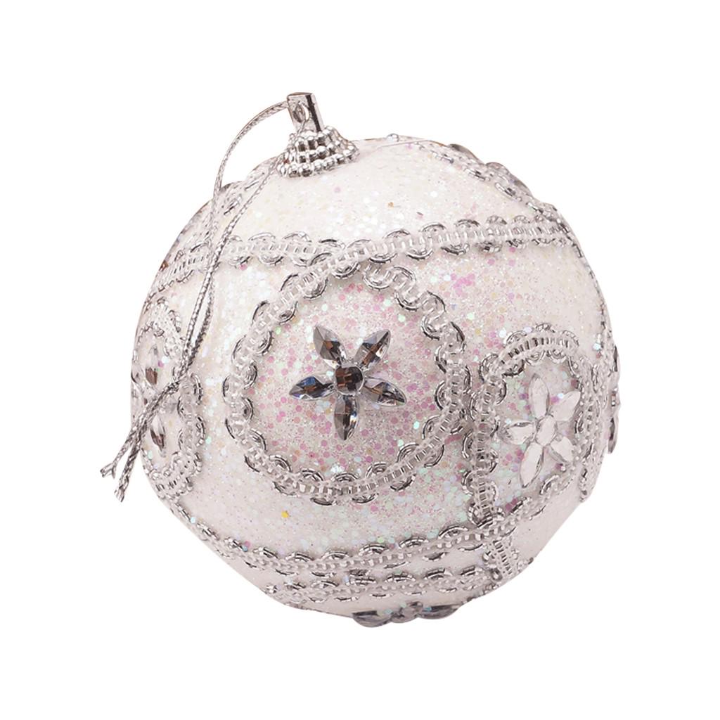 Adorno De Árbol De Navidad – Bola Acanalada Roja Con Purpurina, Cristal, 8 Cm | A075 Borgoña