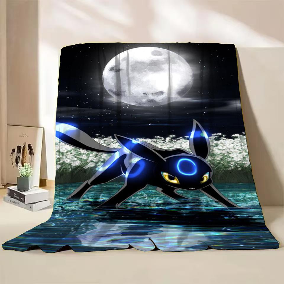 Pokémon Evoli Flanell-Kuscheldecke für Bett Sofa Zuhause Schlafzimmer Büro Reisen Kinder-Überwurfdecke Kinder Winter Warm Weich Geschenke