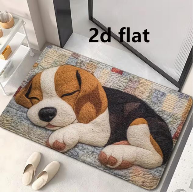 

1 Cute Sleeping Beagle Floor Mat Suitable for Bedrooms, Living Rooms Camping and Anti Slip Absorbent Machine Washable Floor Mat 40cm x 60cm