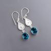 Natural Apatite Gemstone 925 Sterling Silver Jewelry Handmade Earrings 1.70" EE-8-12