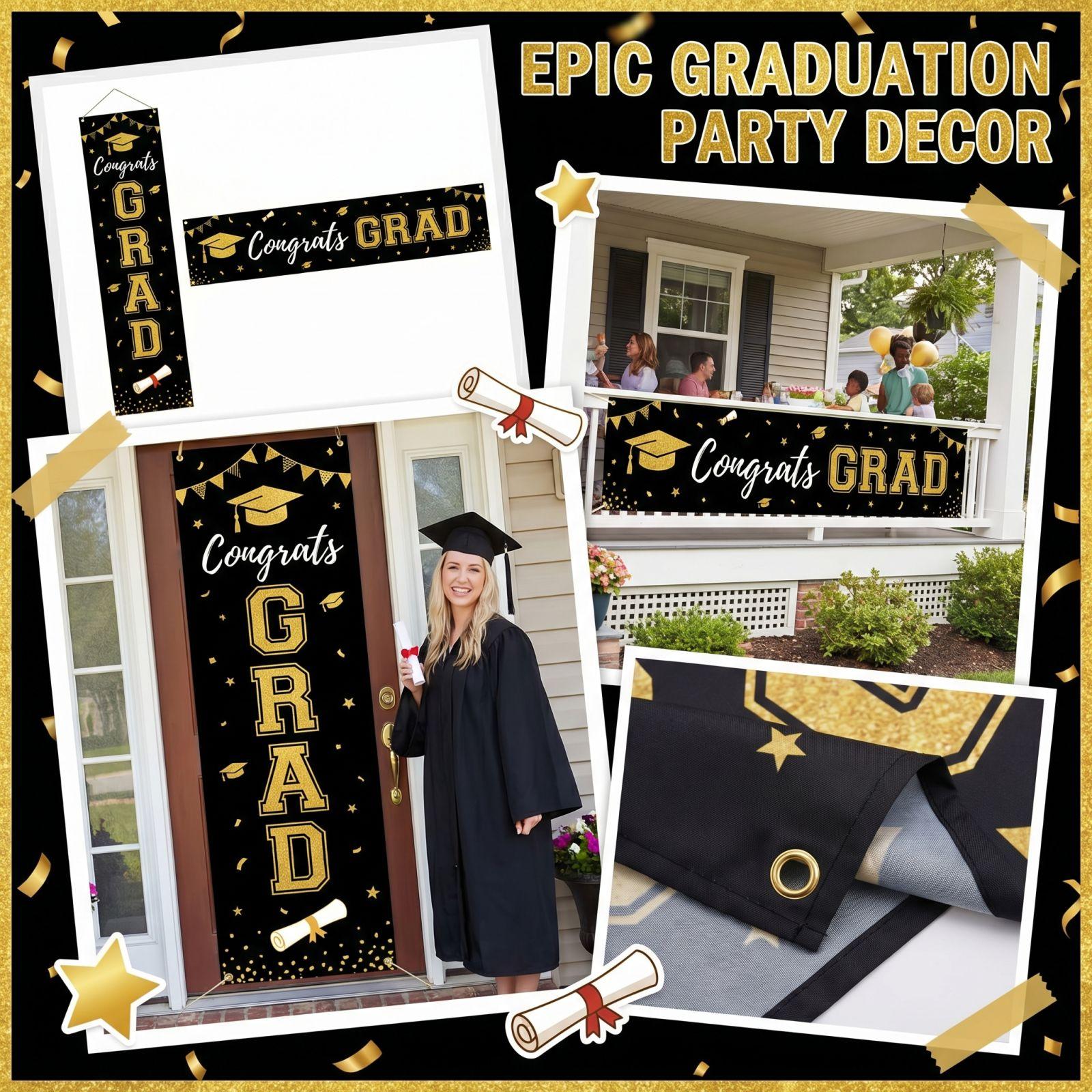 

Graduation Door Cover Graduation Party Scene Decoration Hanging Cloth Banners Outdoor Decoration one size