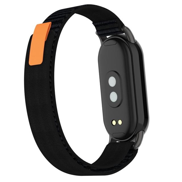 

Нейлоновый дышащий ремешок для браслета Xiaomi Mi Band 8, браслет с металлической головкой, летний сменный ремень for Mi Band 8 чёрный