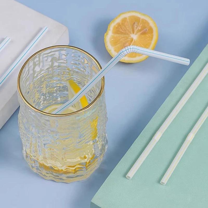 Disposable Plastic Curved Drinking Straws Reusable Child Straw For Drinks Colorful Drinking Tube Multi-time Straw Party Supplies