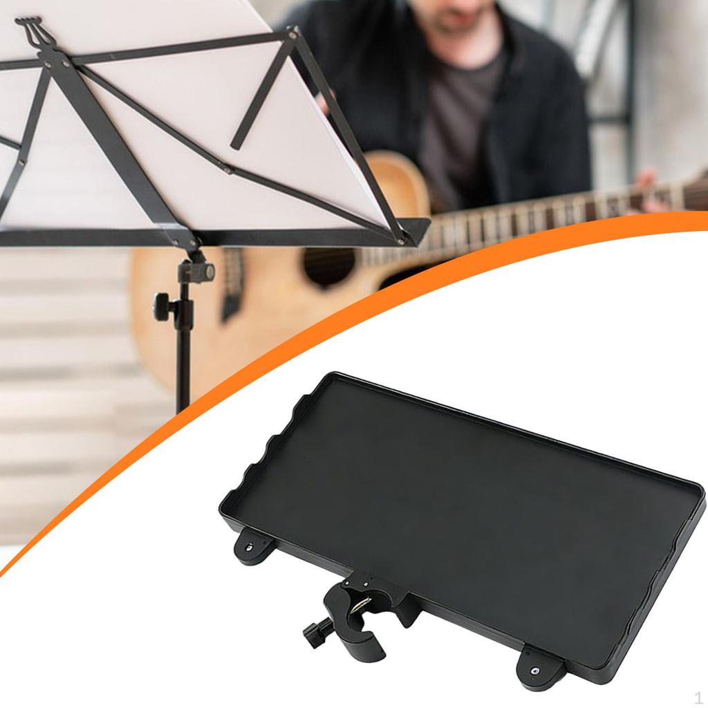 Stand Tray with Mounting Clamp, Universal Easy To Install Music Shelf Desk for Karaoke,