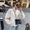 Apricot Colored Woolen Coat Women's Autumn And Winter Loose V-neck Jacket Top Women's Clothing
