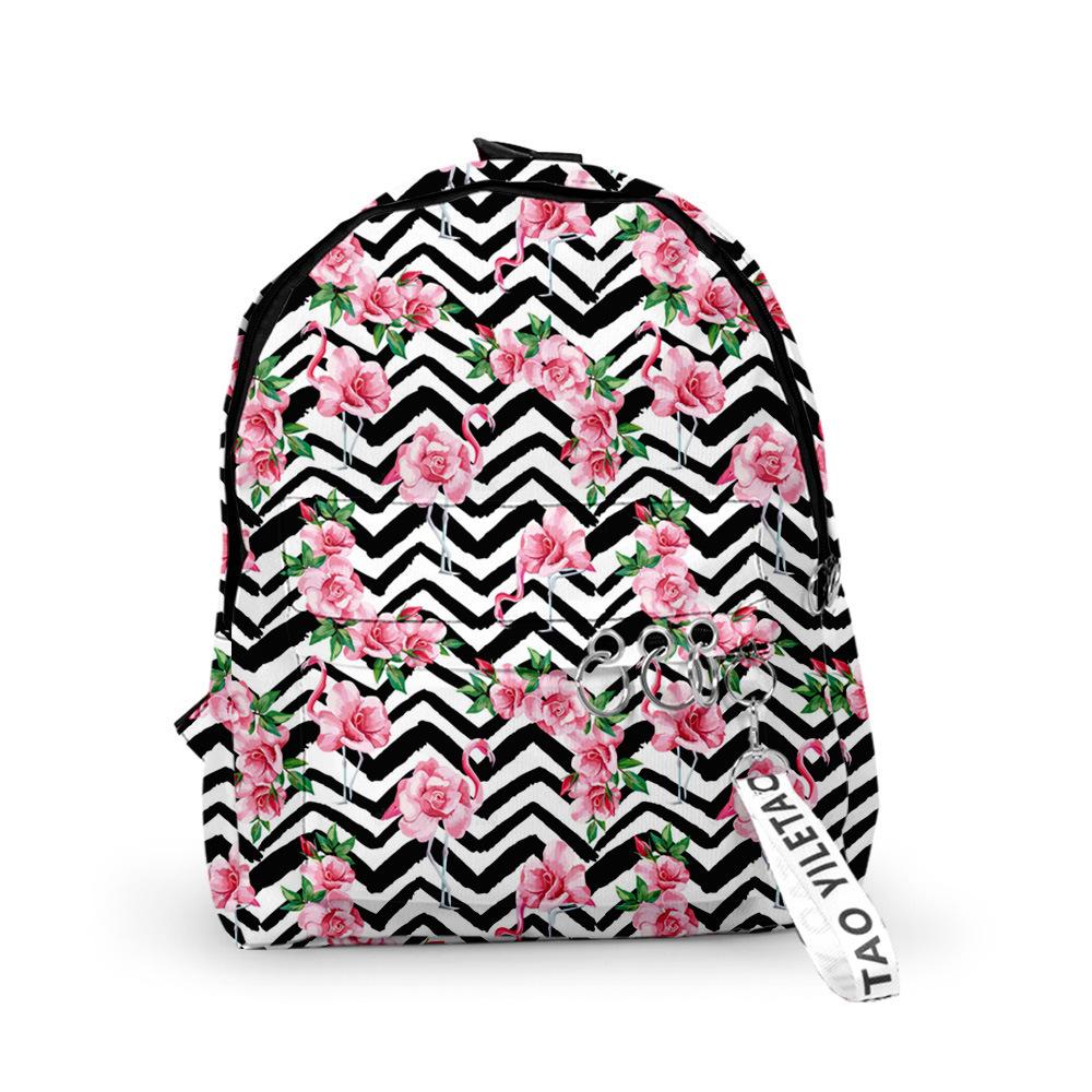 Classic Novelty Cool Flamingo Backpacks Boys/Girls pupil School Bags 3D Print Keychains Oxford Waterproof Cute Small Backpacks