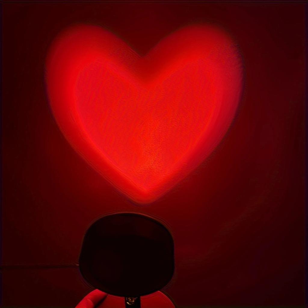 1 Piece Romantic Heart-Shaped LED Projector Light USB Powered Photography Background Party Bedroom Decor Ideal Valentine's Day