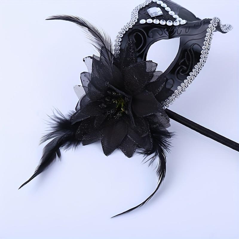 1 Pc Halloween Mask Venetian Carnival Side Flower Holding Mask Masquerade Party Stage Performance Plastic Mask