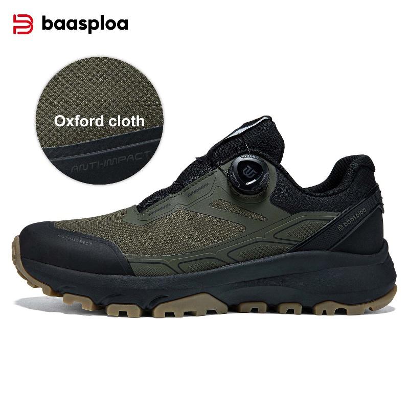 Baasploa Men Hiking Shoes Outdoor Climbing Mesh Breathable Travel Walking Shoes Male Non-Slip Wear Resistant Comfortable Sneaker
