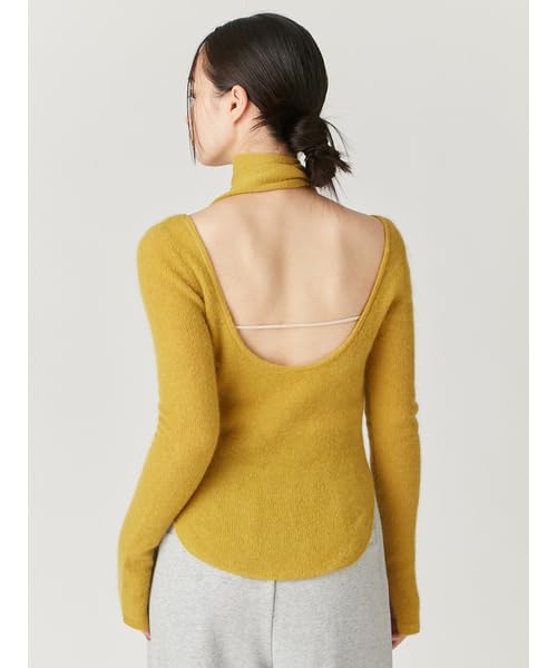FRAY Mohair Knit Pullover FWNT245083 YEL I.D. Women's Open-Back